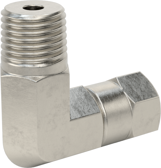 Paslanmaz Çelik Boru için 37 Derece Genişletilmiş Bağlantı Parçası, 1/4" Dış Çaplı Boru x 1/4 NPT Erkek için 90 Derece Döner Adaptör
