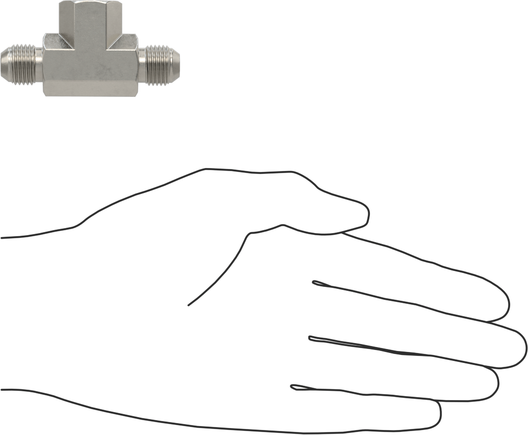 Paslanmaz Çelik Boru için 37 Derece Genişletilmiş Bağlantı Parçası, 3/8" Dış Çaplı Boru x 1/4 NPT Dişi için Hat Üstü T Adaptörü