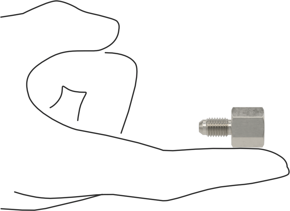 Paslanmaz Çelik Boru için 37 Derece Genişletilmiş Bağlantı Parçası, 1/4“ x 1/8” Boru Dış Çapı için Düz Redüksiyon Adaptörü