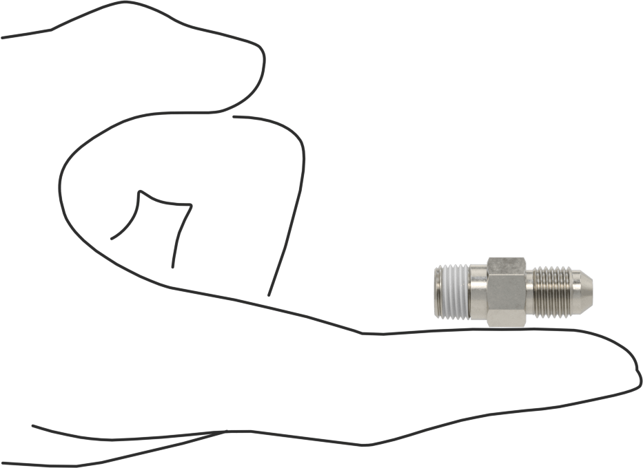 Paslanmaz Çelik Boru için 37 Derece Genişletilmiş Bağlantı Parçası, Diş Sızdırmazlık Maddeli Adaptör, 3/16" Boru Dış Çapı x 1/8 NPT Erkek