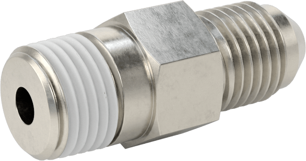 Paslanmaz Çelik Boru için 37 Derece Genişletilmiş Bağlantı Parçası, Diş Sızdırmazlık Maddeli Adaptör, 3/16" Boru Dış Çapı x 1/8 NPT Erkek