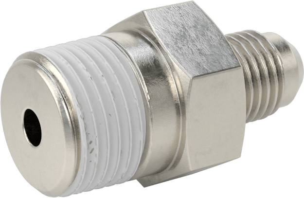 Paslanmaz Çelik Boru için 37 Derece Genişletilmiş Bağlantı Parçası, Diş Sızdırmazlık Maddeli Adaptör, 1/4" Boru Dış Çapı x 3/8 NPT Erkek