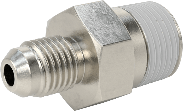 Paslanmaz Çelik Boru için 37 Derece Genişletilmiş Bağlantı Parçası, Diş Sızdırmazlık Maddeli Adaptör, 1/4" Boru Dış Çapı x 3/8 NPT Erkek