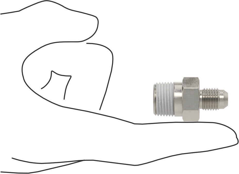 Paslanmaz Çelik Boru için 37 Derece Genişletilmiş Bağlantı Parçası, Diş Sızdırmazlık Maddeli Adaptör, 1/4" Boru Dış Çapı x 3/8 NPT Erkek
