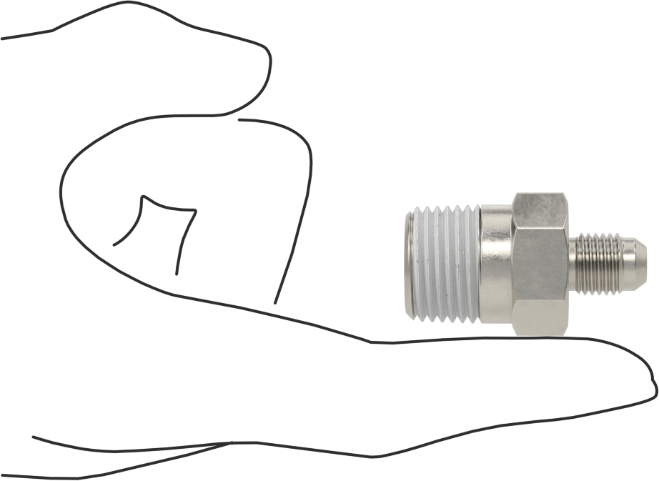 Paslanmaz Çelik Boru için 37 Derece Genişletilmiş Bağlantı Parçası, Diş Sızdırmazlık Maddeli Adaptör, 1/4" Boru Dış Çapı x 1/2 NPT Erkek