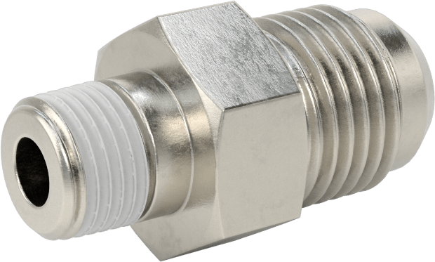 Paslanmaz Çelik Boru için 37 Derece Genişletilmiş Bağlantı Parçası, Diş Sızdırmazlık Maddeli Adaptör, 3/8" Boru Dış Çapı x 1/8 NPT Erkek
