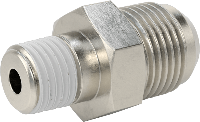 Paslanmaz Çelik Boru için 37 Derece Genişletilmiş Bağlantı Parçası, Diş Sızdırmazlık Maddeli Adaptör, 1/2" Boru Dış Çapı x 1/4 NPT Erkek