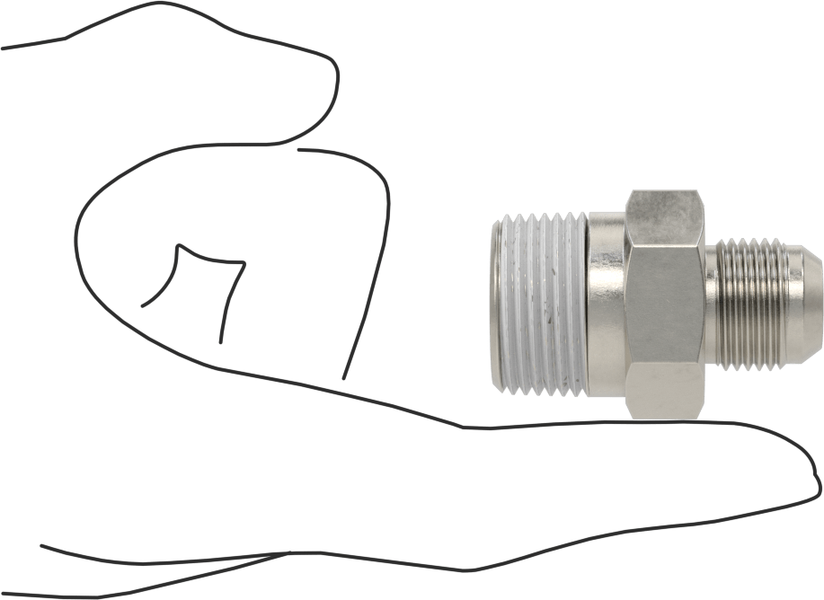 Paslanmaz Çelik Boru için 37 Derece Genişletilmiş Bağlantı Parçası, Diş Sızdırmazlık Maddeli Adaptör, 1/2" Boru Dış Çapı x 3/4 NPT Erkek