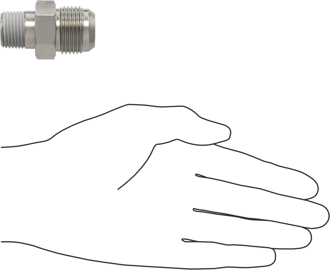 Paslanmaz Çelik Boru için 37 Derece Genişletilmiş Bağlantı Parçası, Diş Sızdırmazlık Maddeli Adaptör, 3/4" Boru Dış Çapı x 1/2 NPT Erkek