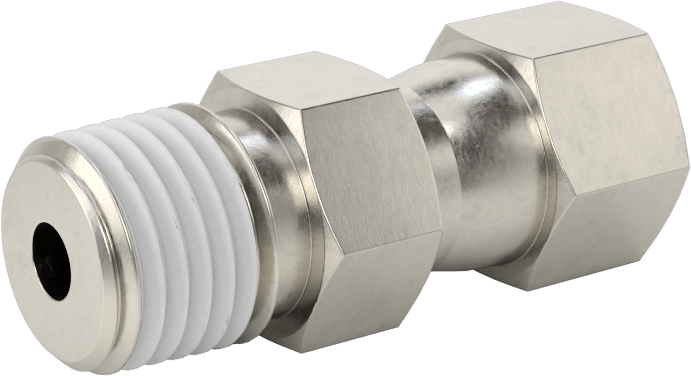 Paslanmaz Çelik Boru için 37 Derece Genişletilmiş Bağlantı Parçası, Döner Başlıklı Adaptör, 1/4" Boru Dış Çapı x 1/4 NPT Erkek için
