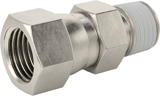 Paslanmaz Çelik Boru için 37 Derece Genişletilmiş Bağlantı Parçası, Döner Başlıklı Adaptör, 3/8" Boru Dış Çapı x 1/4 NPT Erkek için
