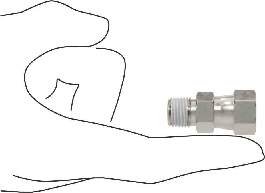 Paslanmaz Çelik Boru için 37 Derece Genişletilmiş Bağlantı Parçası, Döner Başlıklı Adaptör, 3/8" Boru Dış Çapı x 1/4 NPT Erkek için