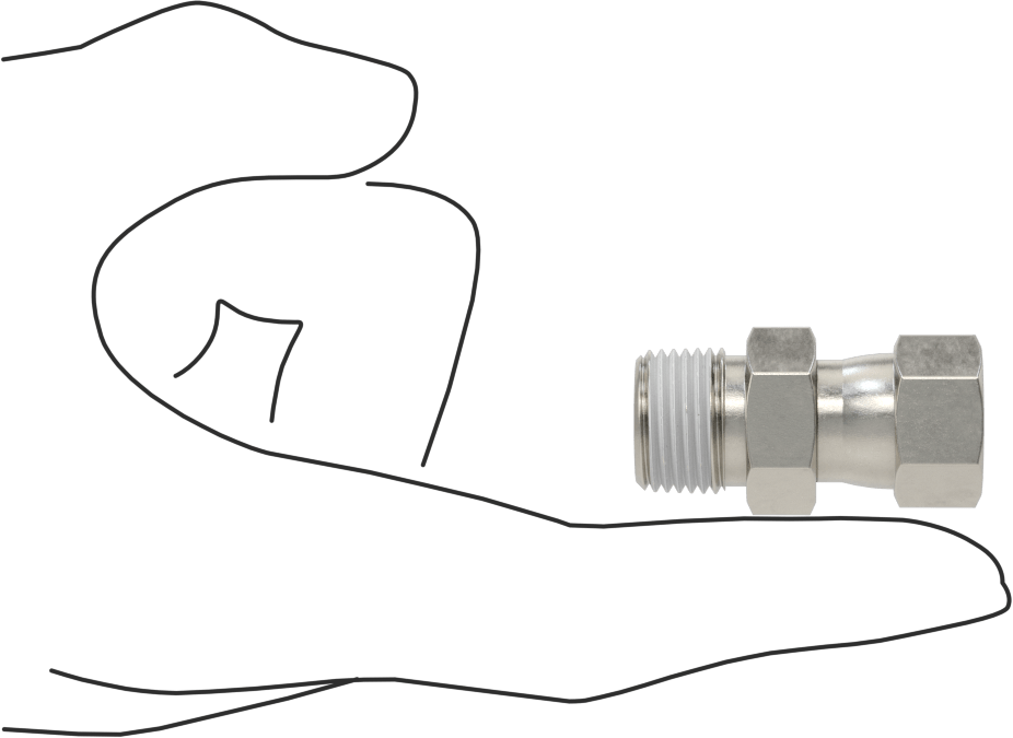 Paslanmaz Çelik Boru için 37 Derece Genişletilmiş Bağlantı Parçası, Döner Başlıklı Adaptör, 3/8" Boru Dış Çapı x 3/8 NPT Erkek için