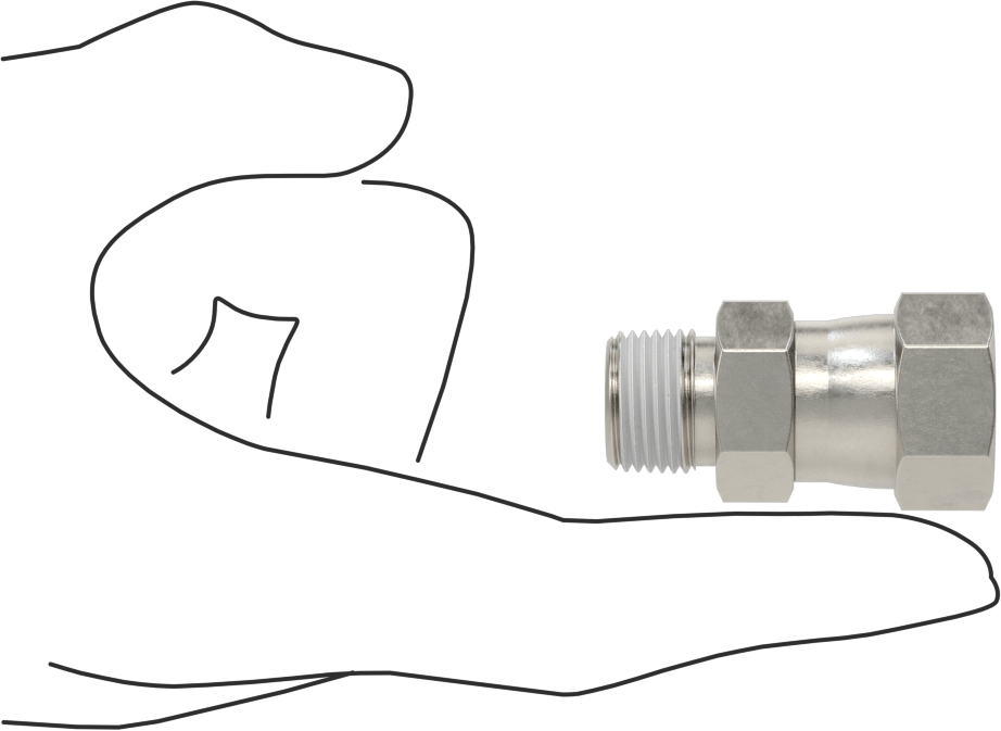 Paslanmaz Çelik Boru için 37 Derece Genişletilmiş Bağlantı Parçası, Döner Başlıklı Adaptör, 1/2" Boru Dış Çapı x 3/8 NPT Erkek için