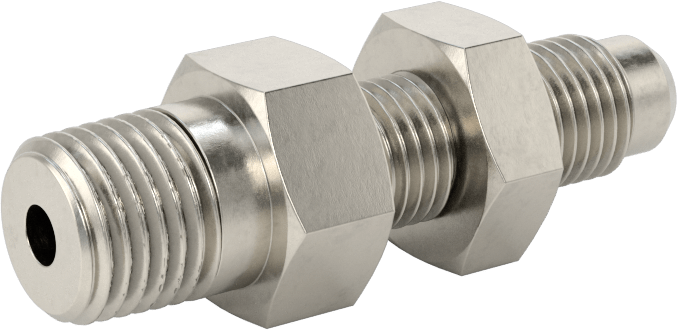 Paslanmaz Çelik Boru için 37 Derece Genişletilmiş Bağlantı Parçası, Duvar Geçişli Adaptör, 1/4" Boru Dış Çapı için, 1/4 NPT Erkek
