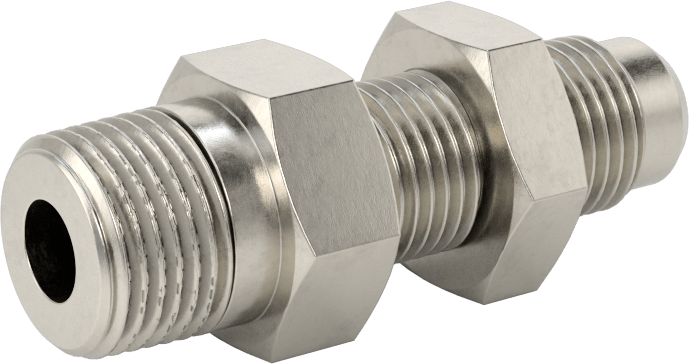 Paslanmaz Çelik Boru için 37 Derece Genişletilmiş Bağlantı Parçası, Duvar Geçişli Adaptör, 3/8" Boru Dış Çapı için, 3/8 NPT Erkek