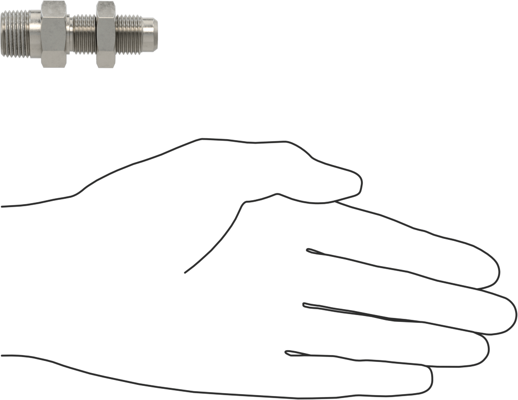 Paslanmaz Çelik Boru için 37 Derece Genişletilmiş Bağlantı Parçası, Duvar Geçişli Adaptör, 3/8" Boru Dış Çapı için, 3/8 NPT Erkek