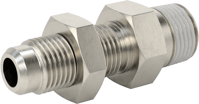 Paslanmaz Çelik Boru için 37 Derece Genişletilmiş Bağlantı Parçası, Duvar Geçişli Adaptör, 3/8" Boru Dış Çapı için, 3/8 NPT Erkek