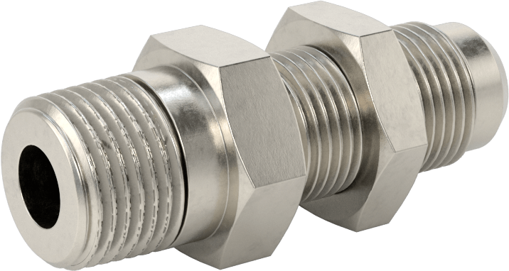 Paslanmaz Çelik Boru için 37 Derece Genişletilmiş Bağlantı Parçası, Duvar Geçişli Adaptör, 1/2" Boru Dış Çapı için, 1/2 NPT Erkek