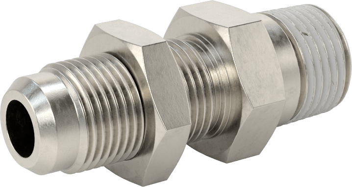 Paslanmaz Çelik Boru için 37 Derece Genişletilmiş Bağlantı Parçası, Duvar Geçişli Adaptör, 1/2" Boru Dış Çapı için, 1/2 NPT Erkek