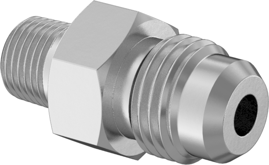 Paslanmaz Çelik Boru için 37 Derece Genişletilmiş Bağlantı Parçası, 3/8" Boru Dış Çapı x 1/8 NPT Erkek için Düz Adaptör