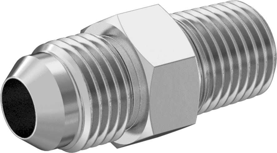 Paslanmaz Çelik Boru için 37 Derece Genişletilmiş Bağlantı Parçası, 3/8" Boru Dış Çapı x 1/4 NPT Erkek için Düz Adaptör