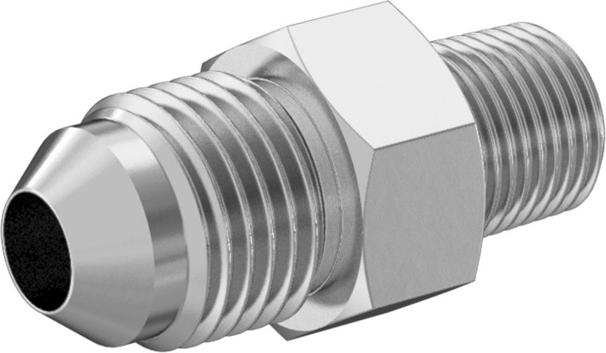 Paslanmaz Çelik Boru için 37 Derece Genişletilmiş Bağlantı Parçası, 5/16" Dış Çaplı Boru x 1/8 NPT Erkek için Düz Adaptör