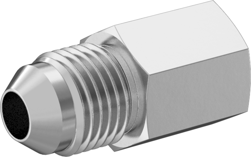 Paslanmaz Çelik Boru için 37 Derece Genişletilmiş Bağlantı Parçası, 5/16" Boru Dış Çapı x 1/8 NPT Dişi için Düz Adaptör