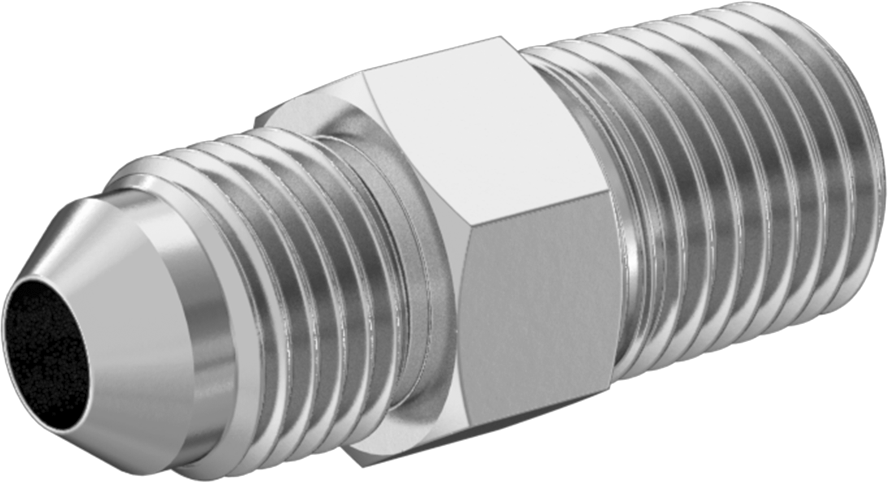 Paslanmaz Çelik Boru için 37 Derece Genişletilmiş Bağlantı Parçası, 5/16" Boru Dış Çapı x 1/4 NPT Erkek için Düz Adaptör