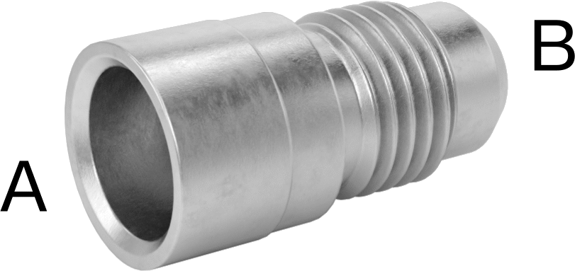 Hassas AN 37 Derece Genişletilmiş Bağlantı Parçası, 3/8“ x 1/4” Dış Çaplı Paslanmaz Çelik Boru için 304 Paslanmaz Çelik Redüksiyon Adaptörü