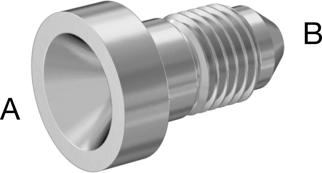 Paslanmaz Çelik Boru için 37 Derece Genişletilmiş Bağlantı Parçası, 1/2“ x 1/4” Boru Dış Çapı için Düz Redüksiyon Adaptörü