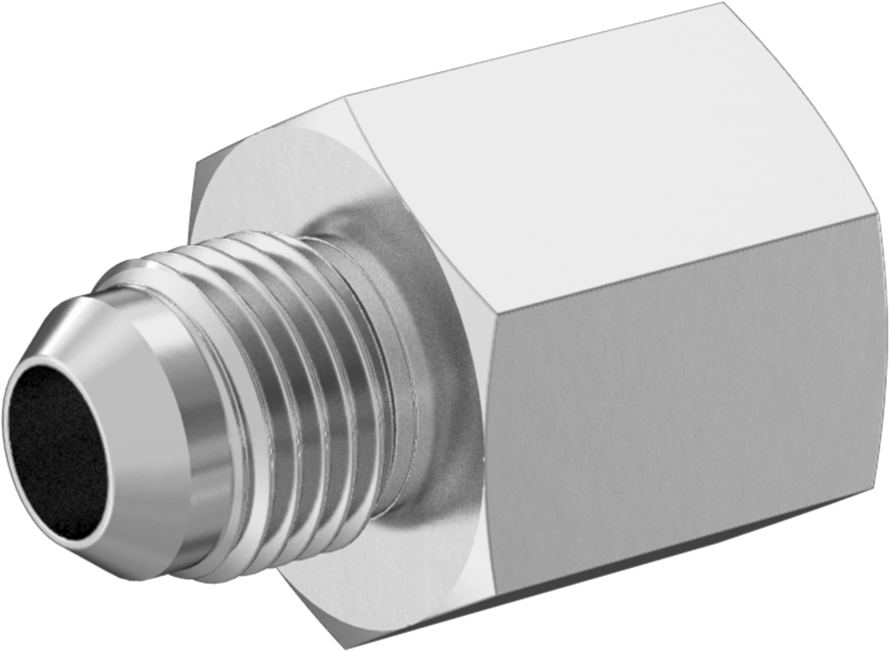 Paslanmaz Çelik Boru için 37 Derece Genişletilmiş Bağlantı Parçası, Temizlenmiş ve Torbalı, 3/8" Boru x 3/8 NPT Dişi için Adaptör