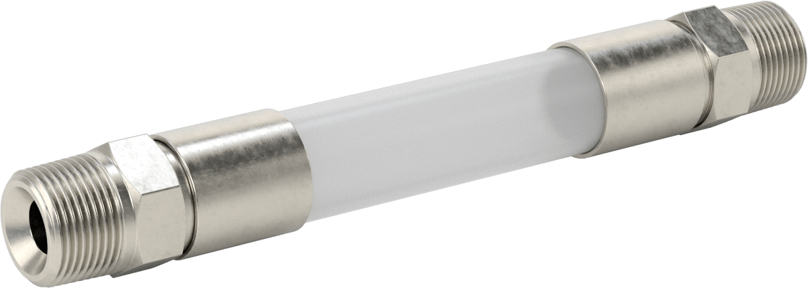 Kimyasallar için Kompakt Akış Göstergesi, 1 NPT Erkek, 10-1/4" Uçtan Uca Uzunluk