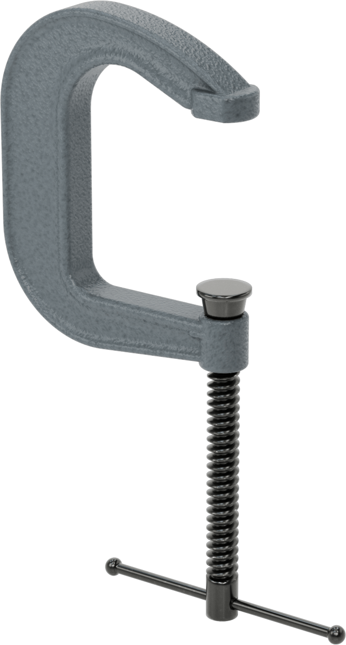 Uzatılmış Erişimli C-Kelepçesi, Kayan T-Kolu, 0“ - 4” Açıklık, 4" Uzanma