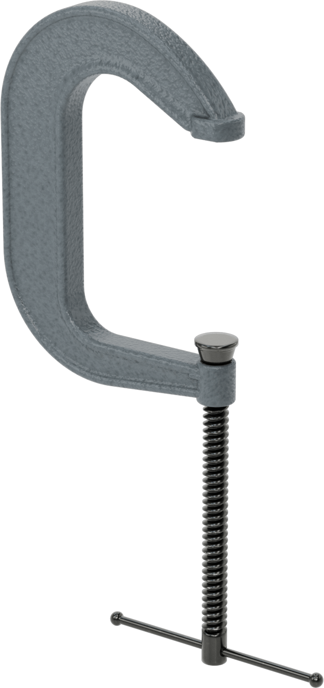 Uzatılmış Erişimli C-Kelepçesi, Kayan T-Kolu, 0“- 6” Açıklık, 5" Uzanma Mesafesi