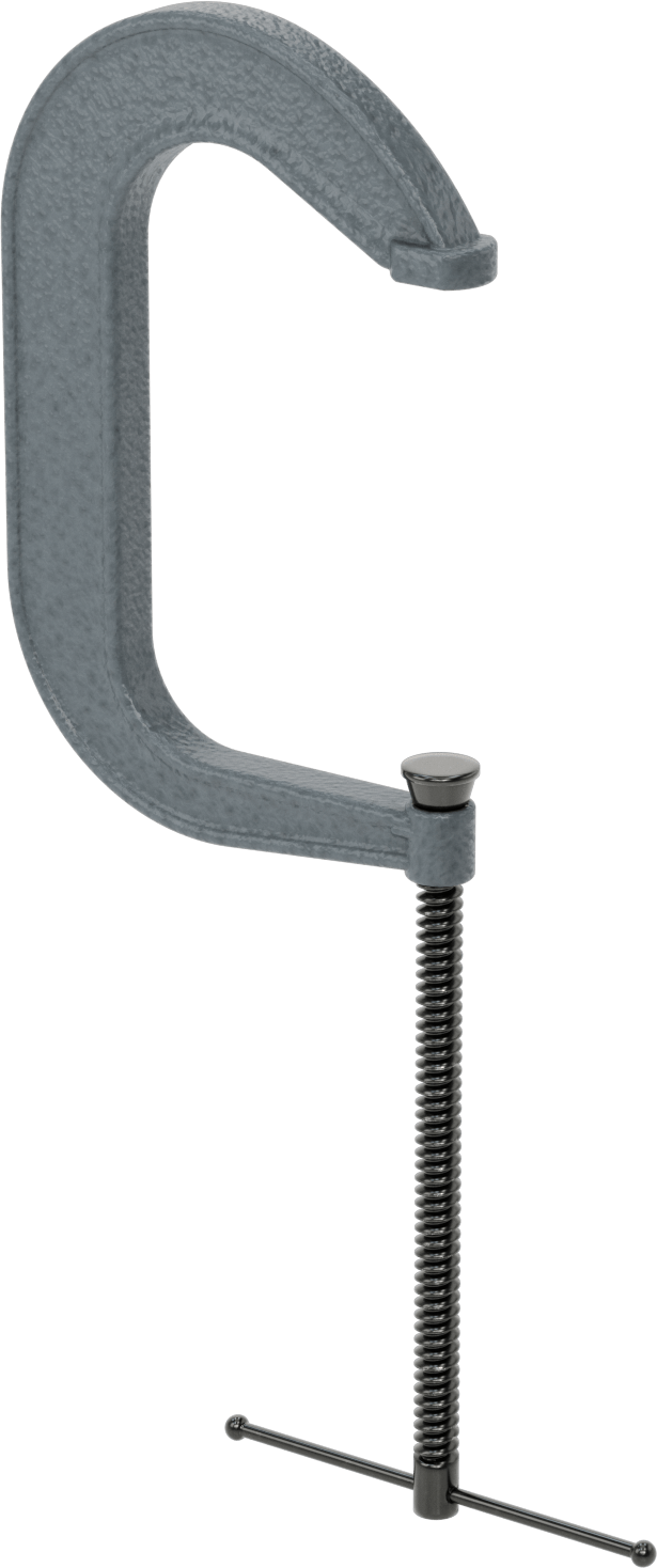 Uzatılmış Erişimli C-Kelepçesi, Kayan T-Kolu, 2“- 8” Açıklık, 6" Uzanma Mesafesi