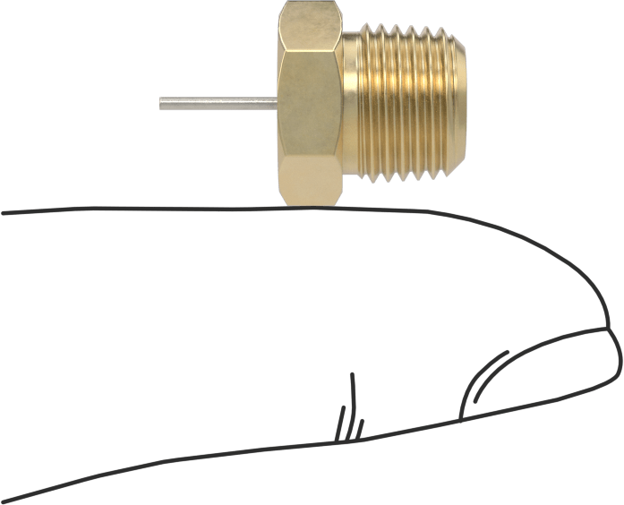 Pirinç Yüksek Basınçlı Dikenli Boru Adaptörü, Hava ve Su için, 1/32" Boru İç Çapı x 1/8 NPT Erkek