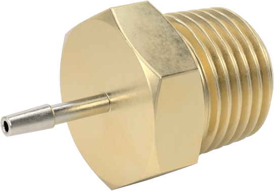 Pirinç Yüksek Basınçlı Dikenli Boru Adaptörü, Hava ve Su için, 0,050" boru iç çapı x 1/8 NPT erkek için