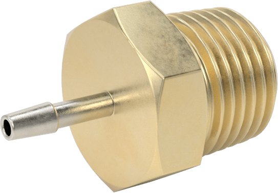 Pirinç Yüksek Basınçlı Dikenli Boru Adaptörü, Hava ve Su için, 1/16" Boru İç Çapı x 1/8 NPT Erkek için