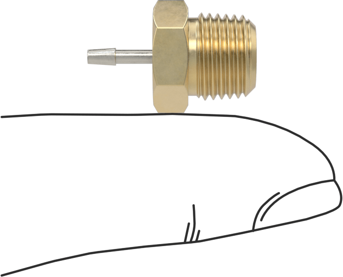 Pirinç Yüksek Basınçlı Dikenli Boru Adaptörü, Hava ve Su için, 1/16" Boru İç Çapı x 1/8 NPT Erkek için