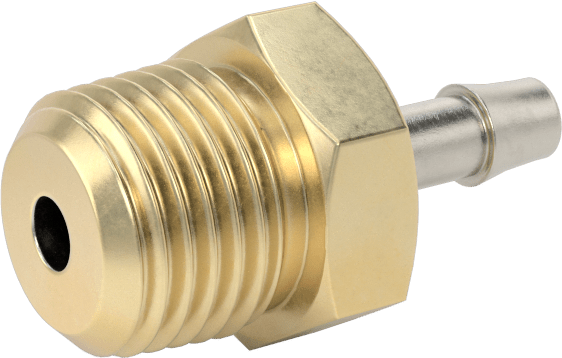 Pirinç Yüksek Basınçlı Dikenli Boru Adaptörü, Hava ve Su için, 1/8" Boru İç Çapı x 1/8 NPT Erkek için