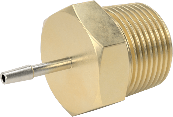 Pirinç Yüksek Basınçlı Dikenli Boru Adaptörü, Hava ve Su için, 1/16" Boru İç Çapı x 1/4 NPT Erkek için
