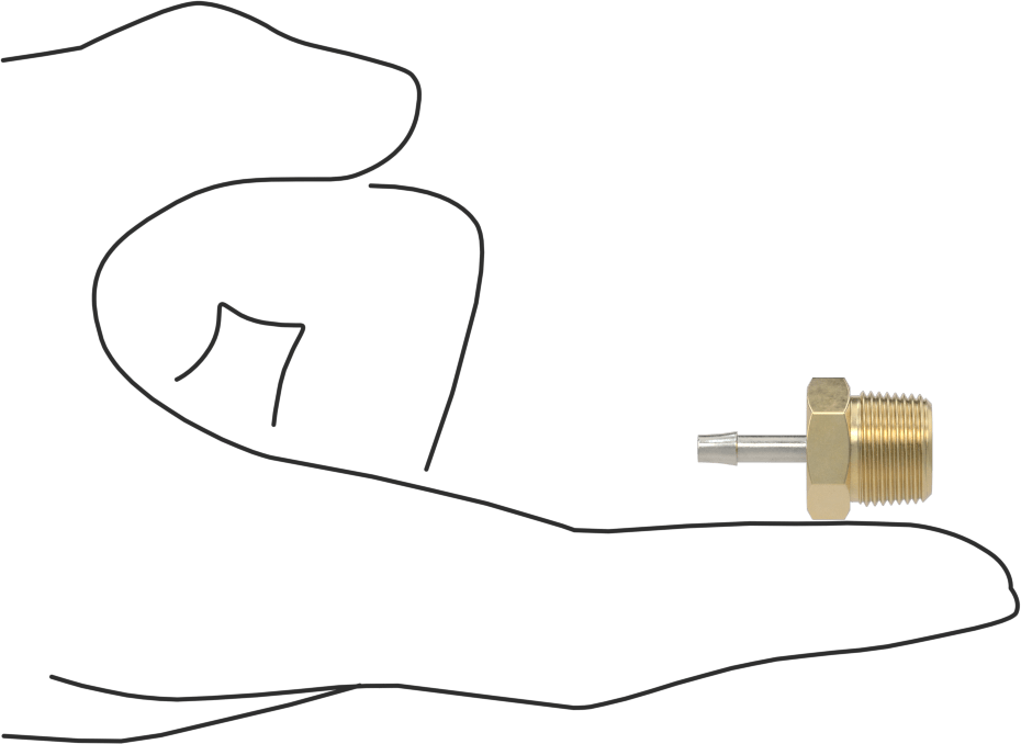 Pirinç Yüksek Basınçlı Dikenli Boru Adaptörü, Hava ve Su için, 1/8" Boru İç Çap x 1/4 NPT Erkek için