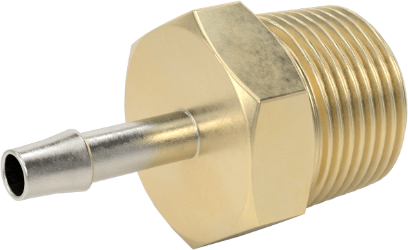 Pirinç Yüksek Basınçlı Dikenli Boru Adaptörü, Hava ve Su için, 1/8" Boru İç Çap x 1/4 NPT Erkek için