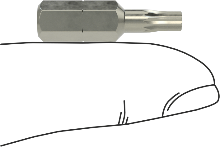 Üçlü Kare Uç, 1/4" Altıgen Şaft, M4 Boyutu