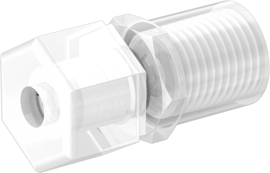 Yiyecek ve İçecek için Sıkıştırmalı Boru Bağlantı Parçası, Düz Adaptör, 1/4" Boru Dış Çapı x 1/4 NPTF Dişi