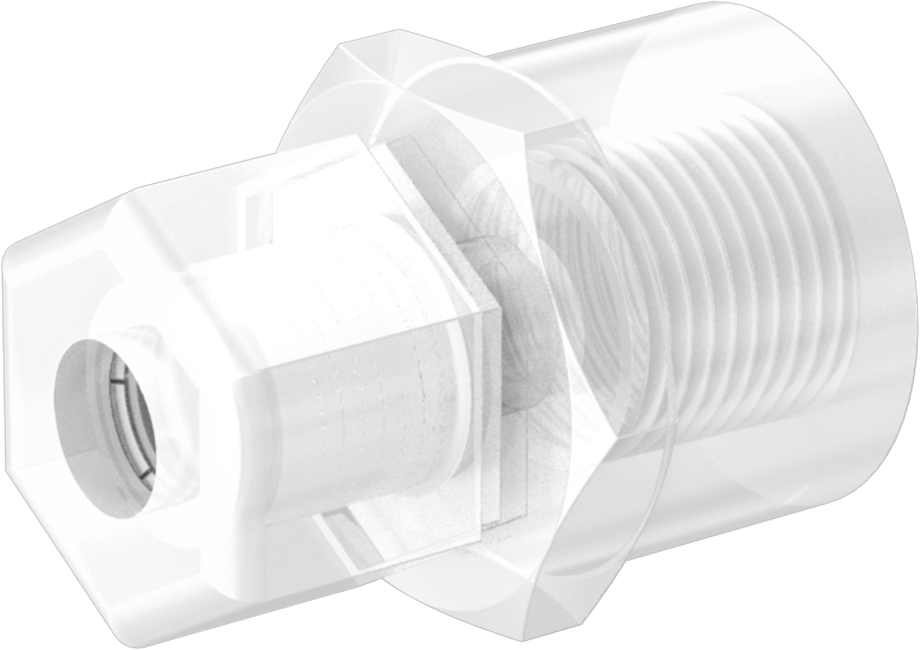 Yiyecek ve İçecek için Sıkıştırmalı Boru Bağlantı Parçası, Düz Adaptör, 3/8" Dış Çaplı Boru x 3/8 NPTF Dişi için