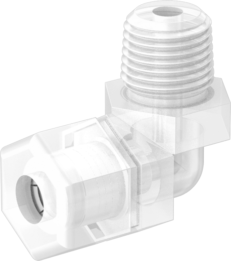 Yiyecek ve İçecek için Sıkıştırmalı Boru Bağlantı Parçası, Dirsek adaptörü, 5/16" Boru Dış Çapı x 1/4 NPTF Erkek için