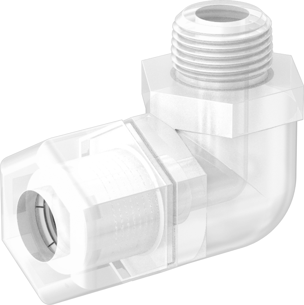 Yiyecek ve İçecek için Sıkıştırmalı Boru Bağlantı Parçası, Dirsek adaptörü, 1/2" Boru Dış Çapı x 3/8 NPTF Erkek için