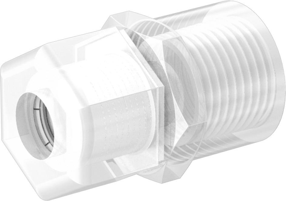 Yiyecek ve İçecek için Sıkıştırmalı Boru Bağlantı Parçası, Düz Adaptör, 1/2" Boru Dış Çapı x 1/2 NPTF Dişi için